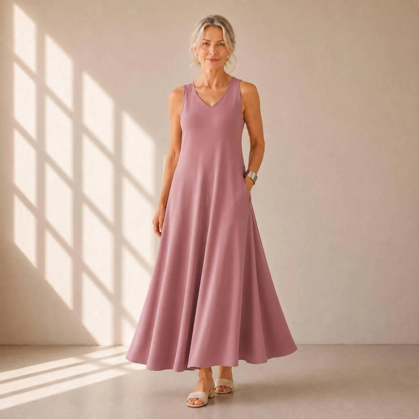 Flowy V-Neck Maxi Dress