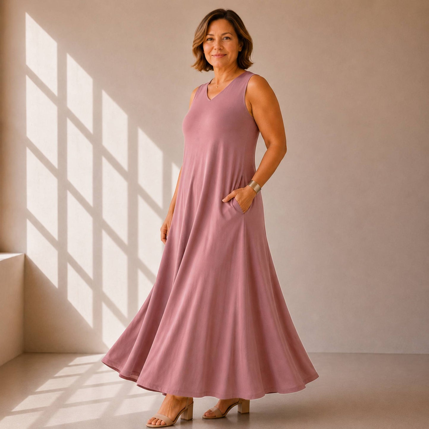 Flowy V-Neck Maxi Dress