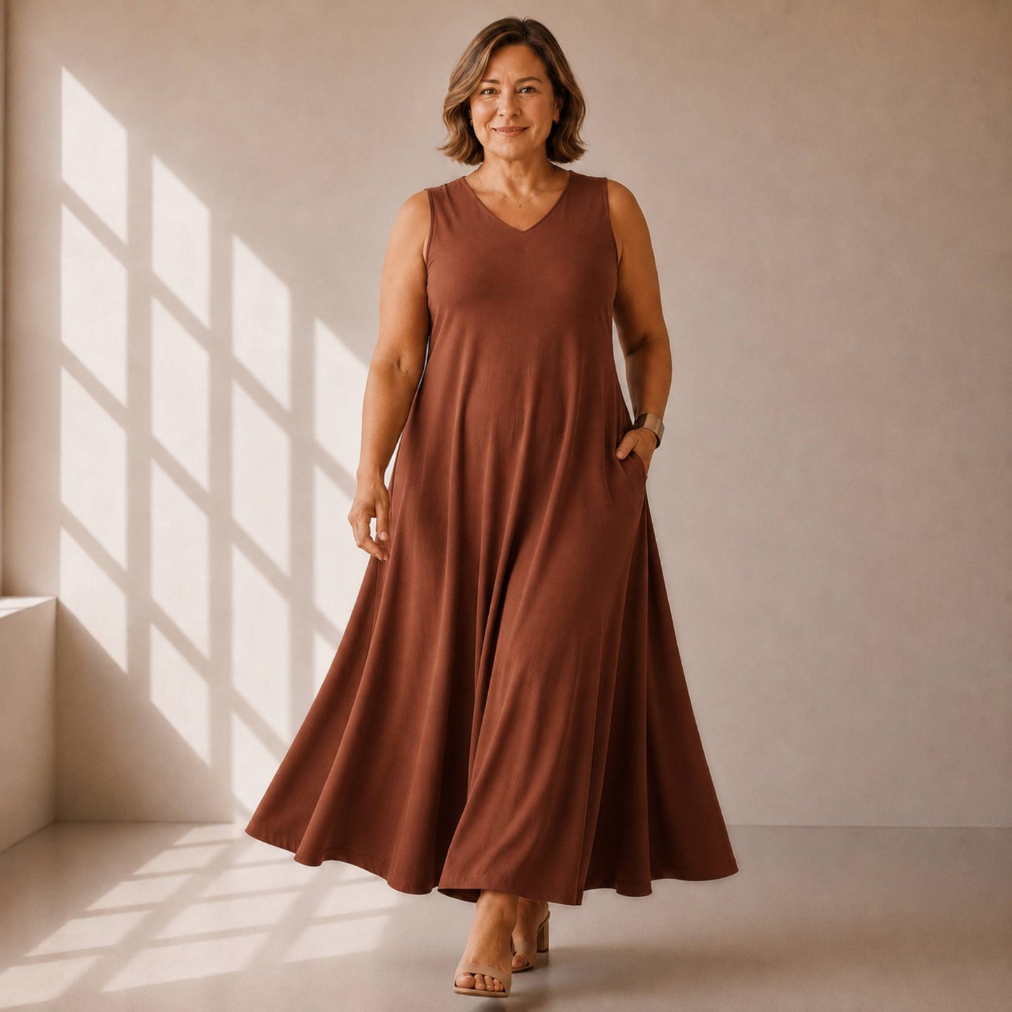 Flowy V-Neck Maxi Dress