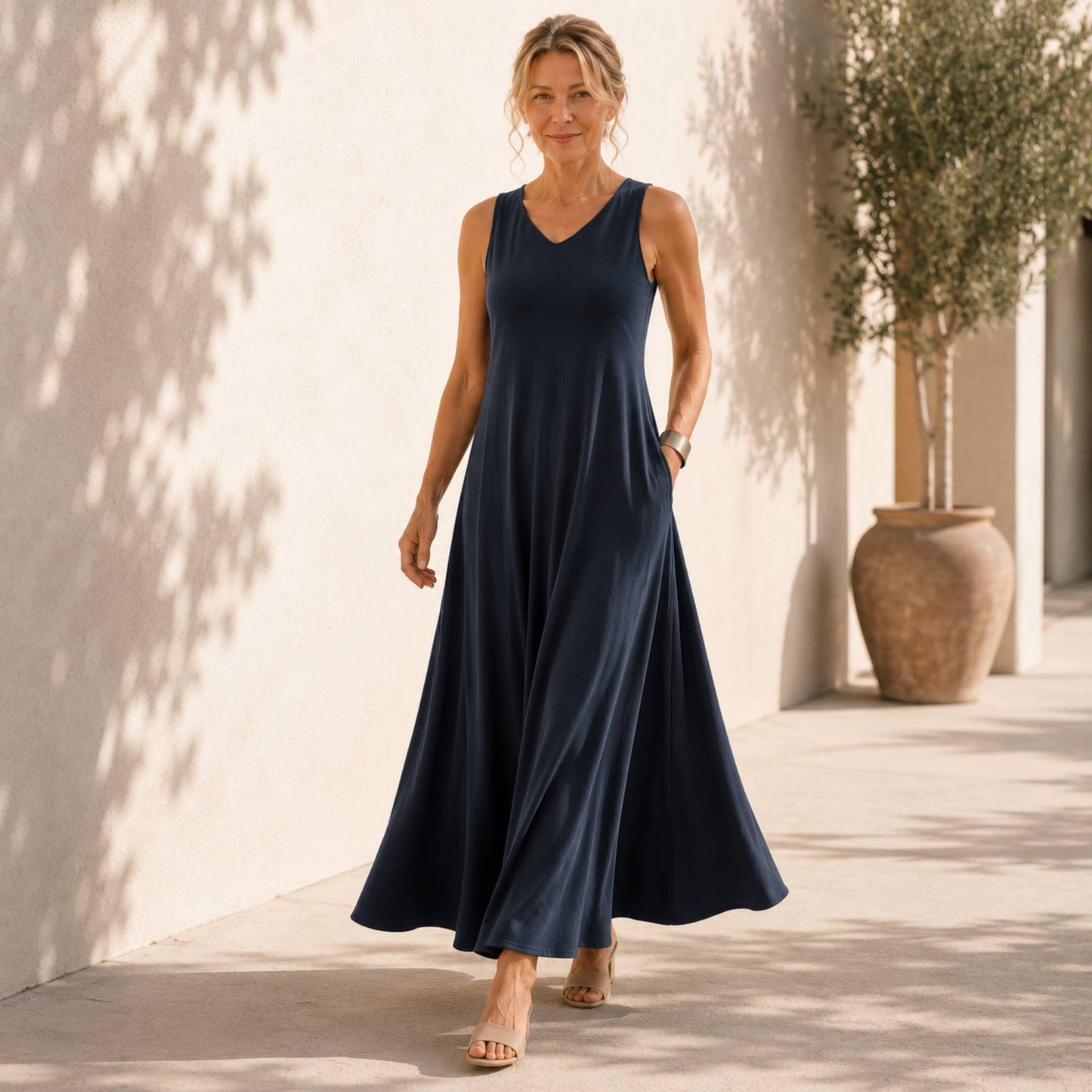 Flowy V-Neck Maxi Dress