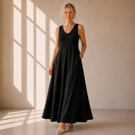 Flowy V-Neck Maxi Dress
