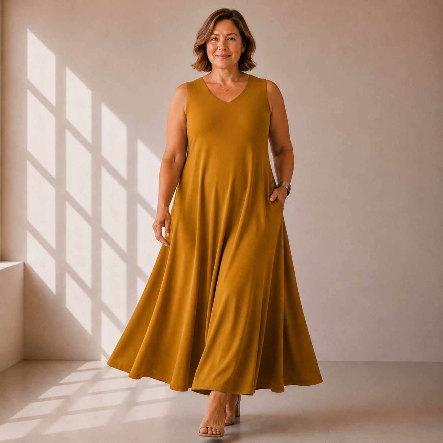 Flowy V-Neck Maxi Dress