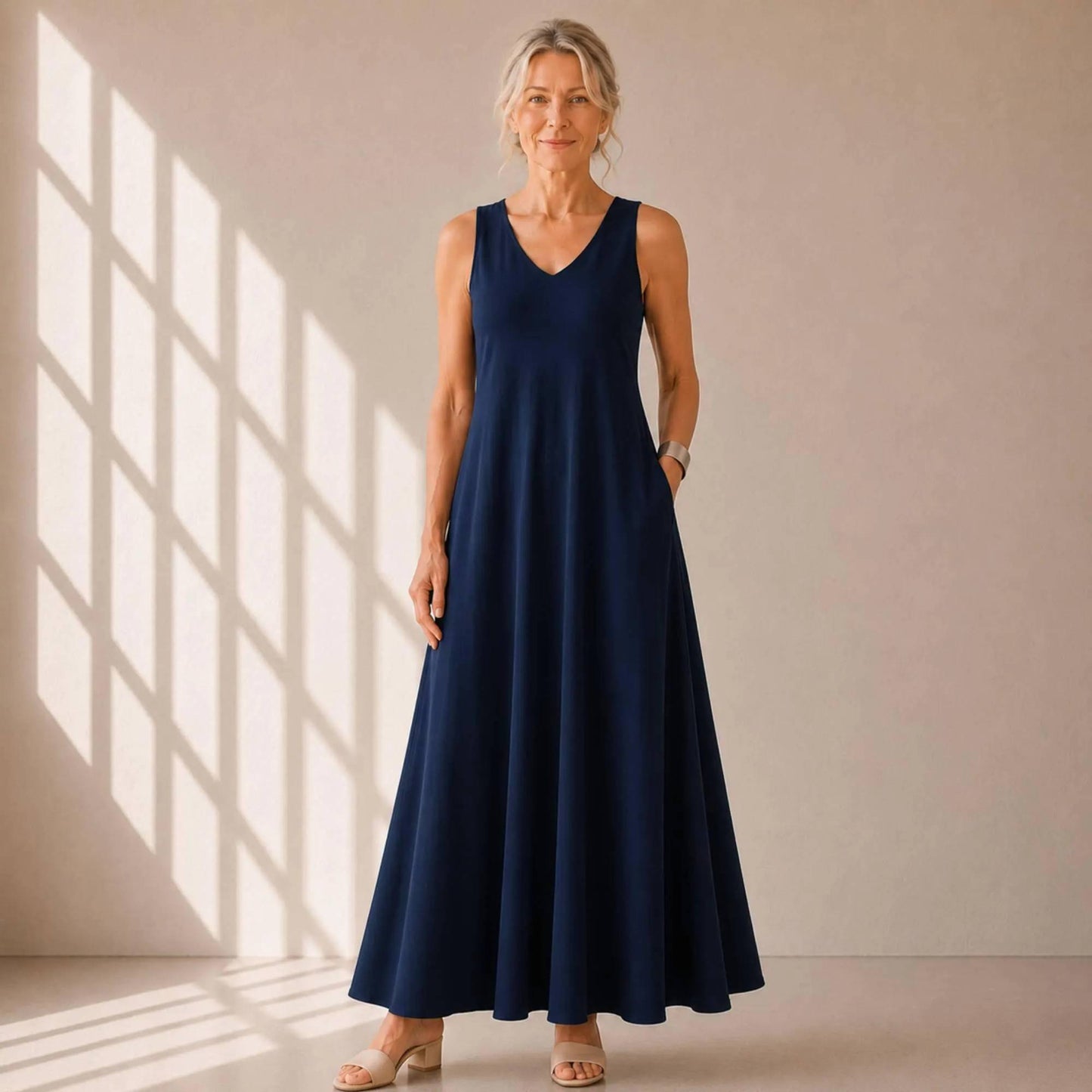 Flowy V-Neck Maxi Dress