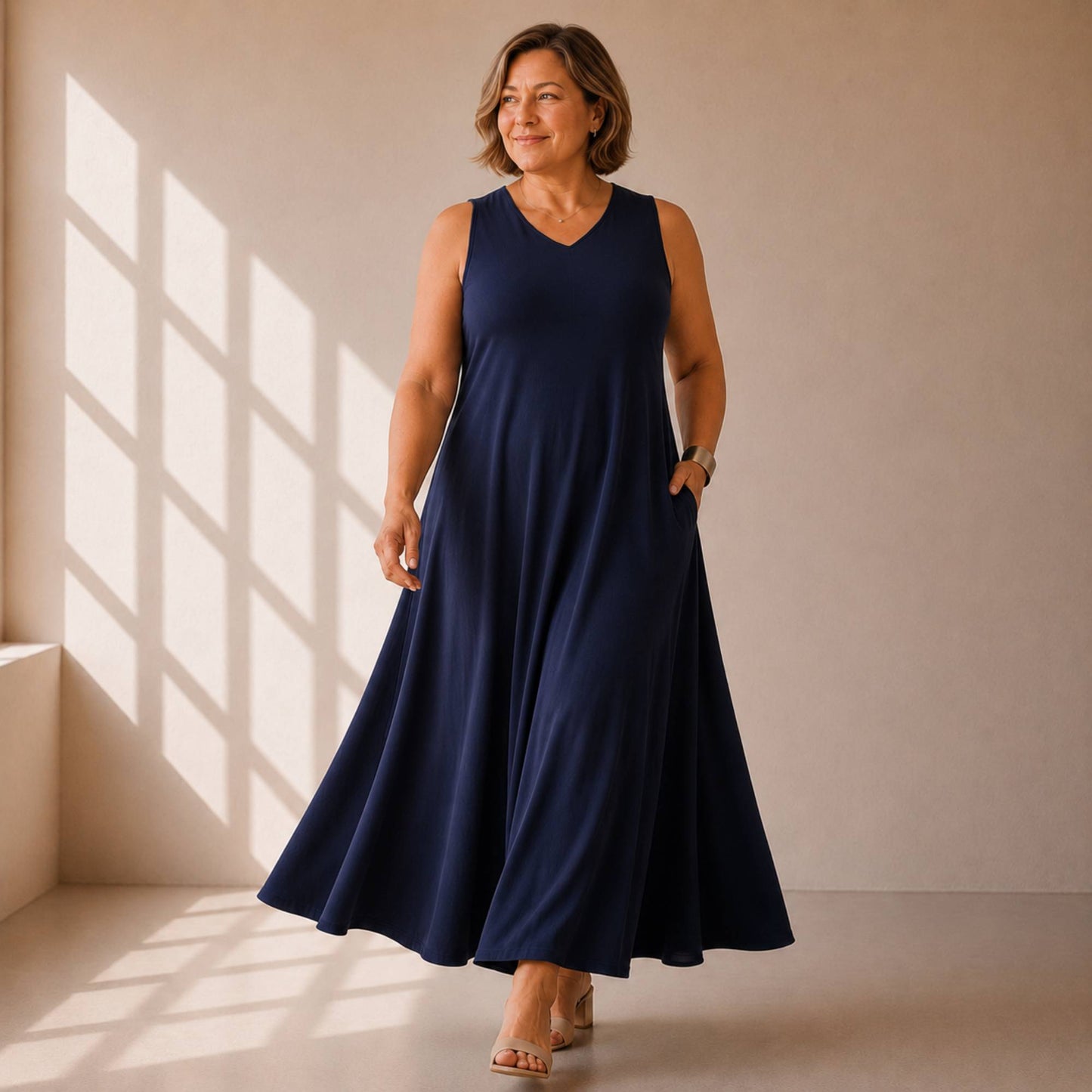 Flowy V-Neck Maxi Dress