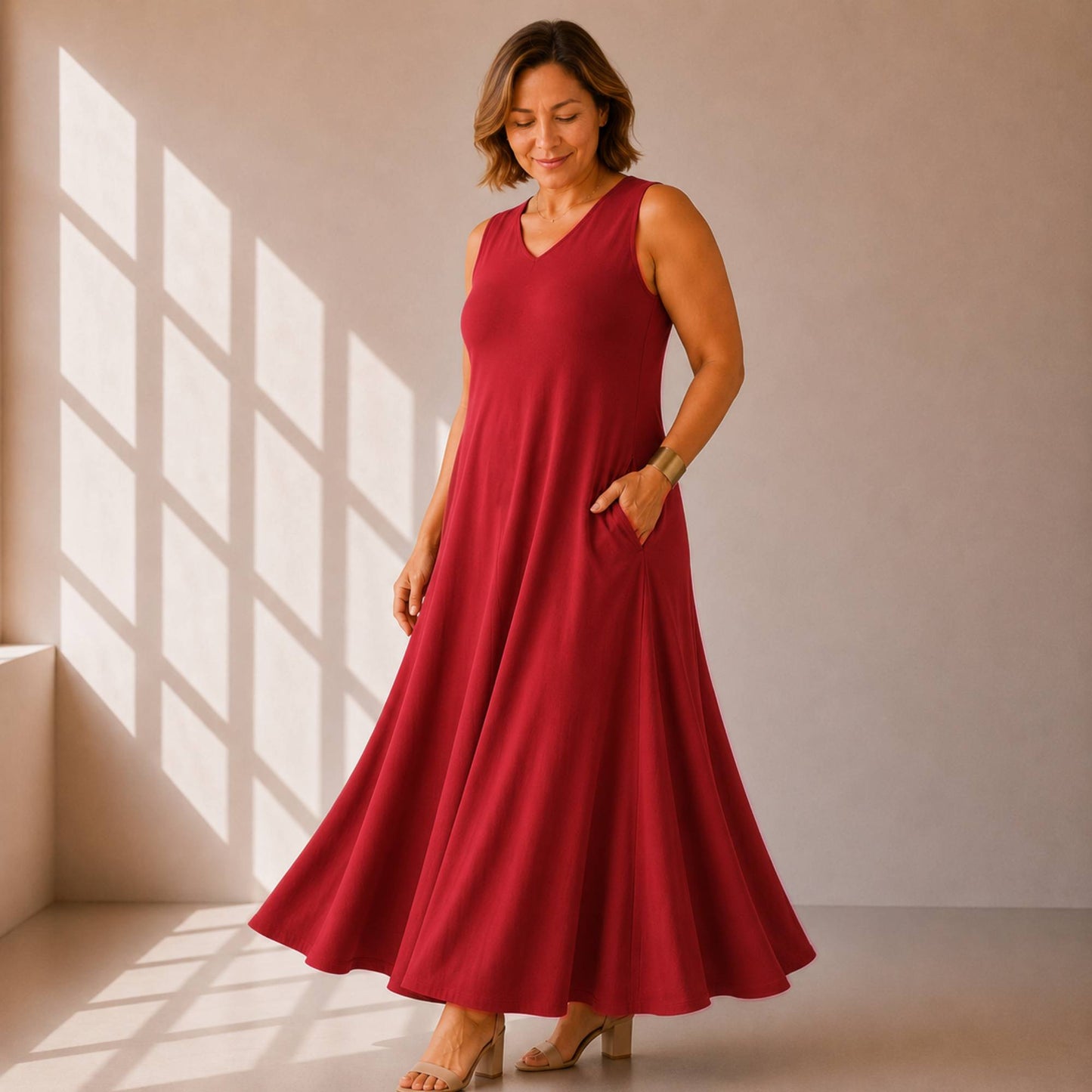 Flowy V-Neck Maxi Dress