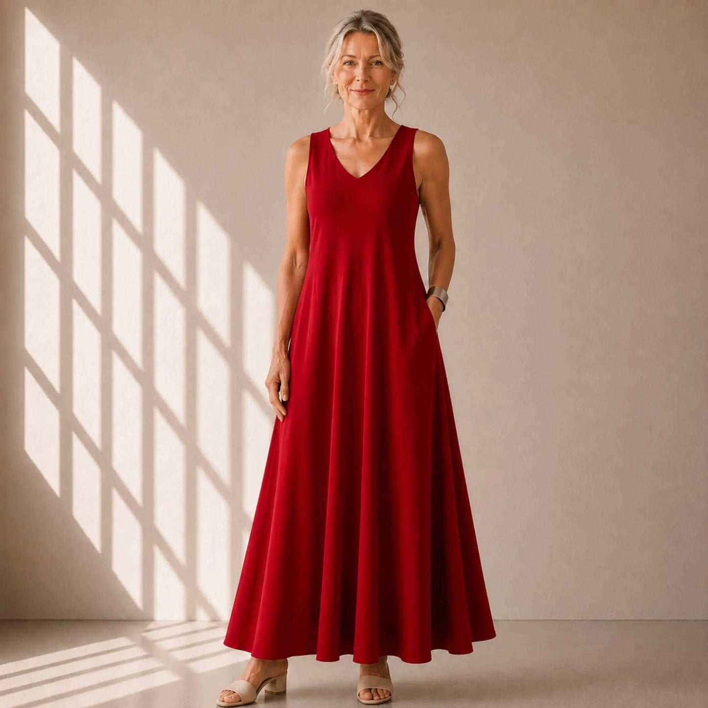Flowy V-Neck Maxi Dress