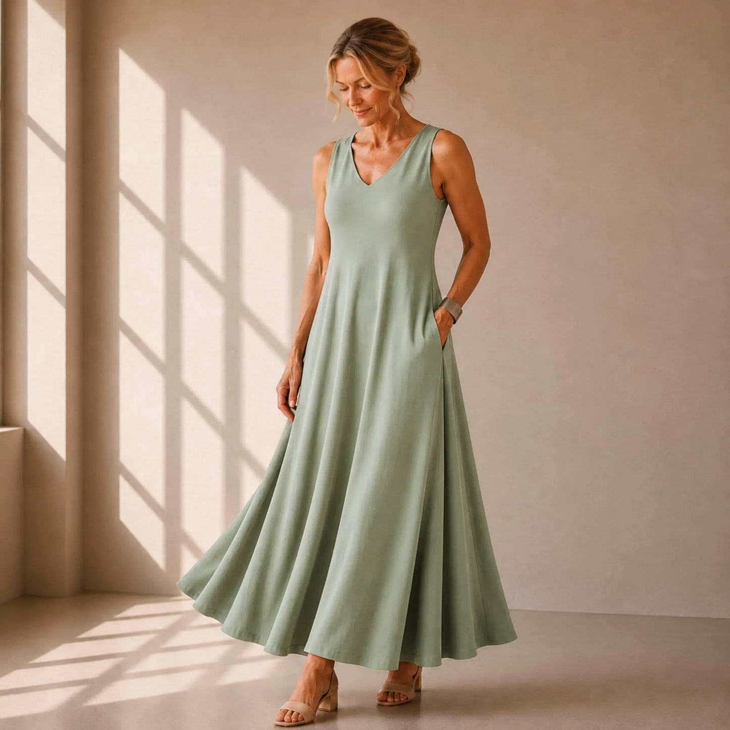 Flowy V-Neck Maxi Dress