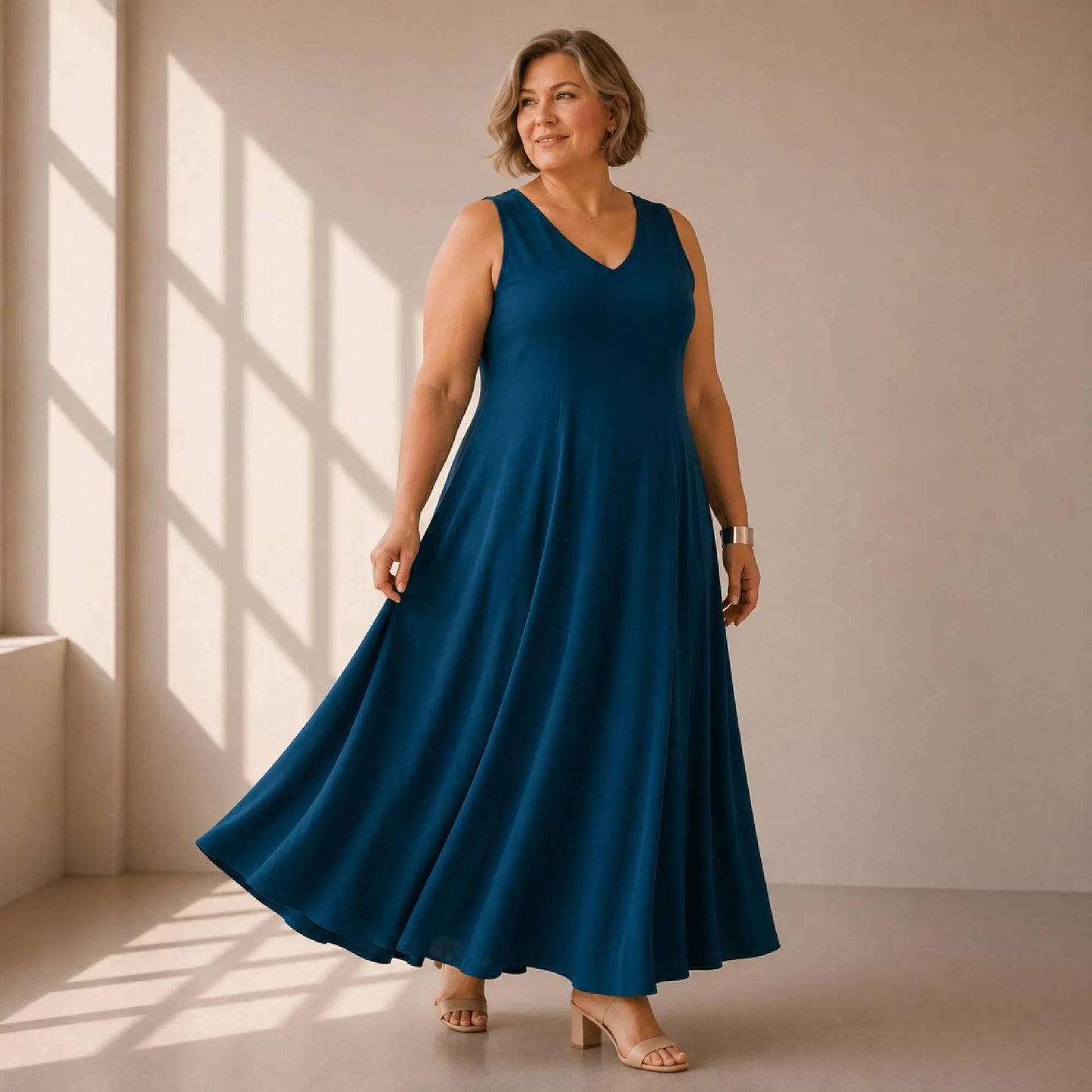 Flowy V-Neck Maxi Dress