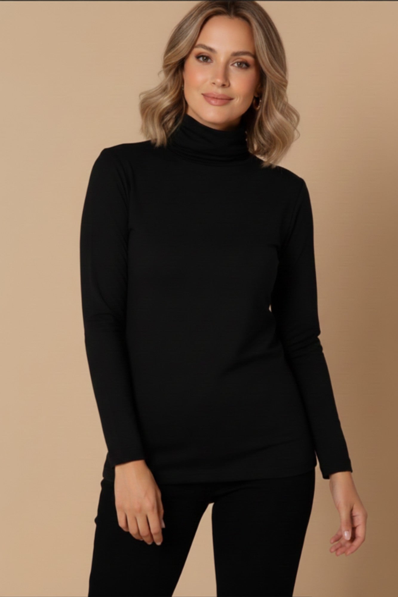 Ruched Turtle Neck Top – Elegant. Comfortable. Versatile by Junie Life