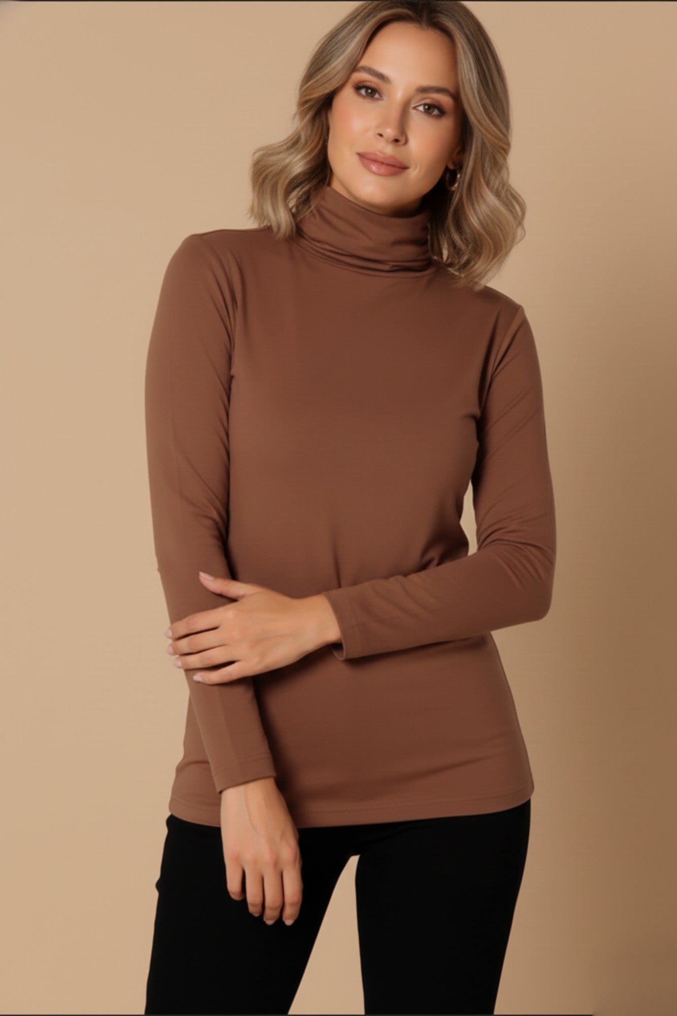 Ruched Turtle Neck Top – Elegant. Comfortable. Versatile by Junie Life
