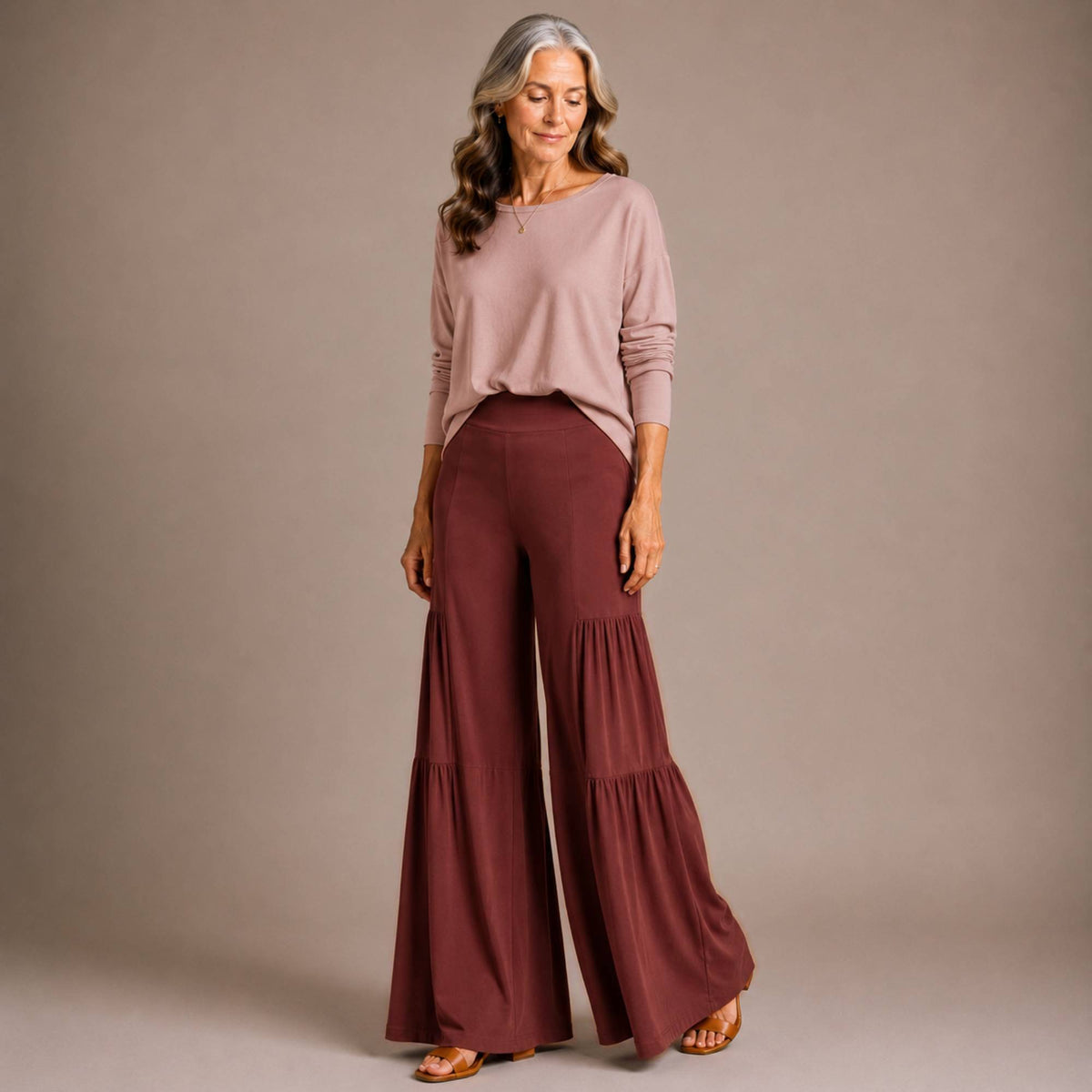 Tiered Wide Leg Palazzo Pants