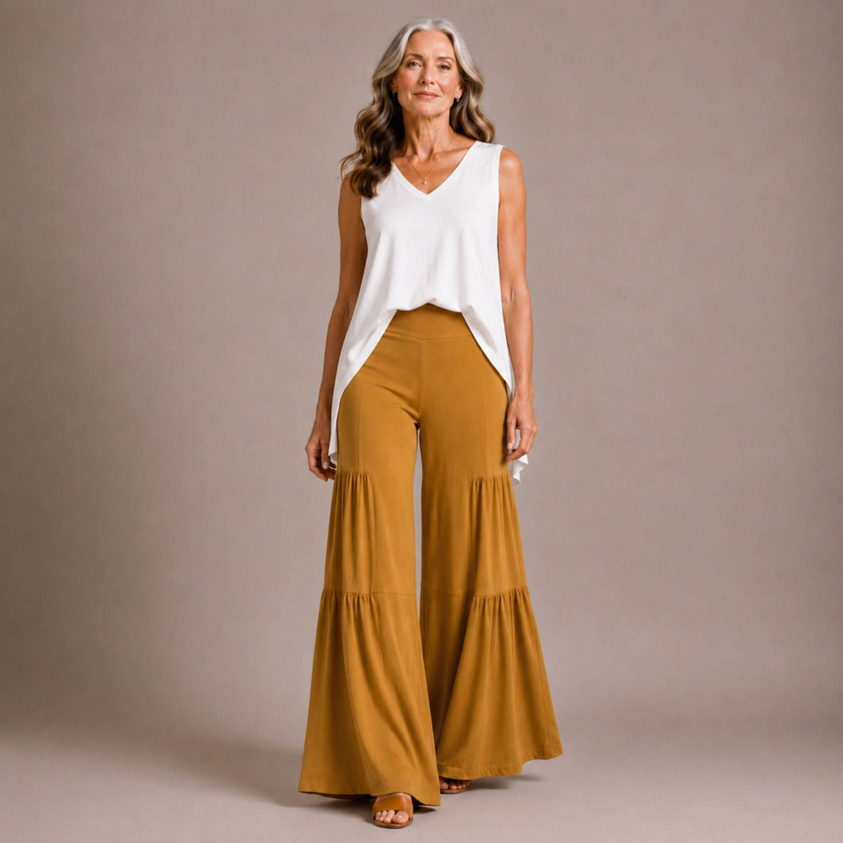 Tiered Wide Leg Palazzo Pants