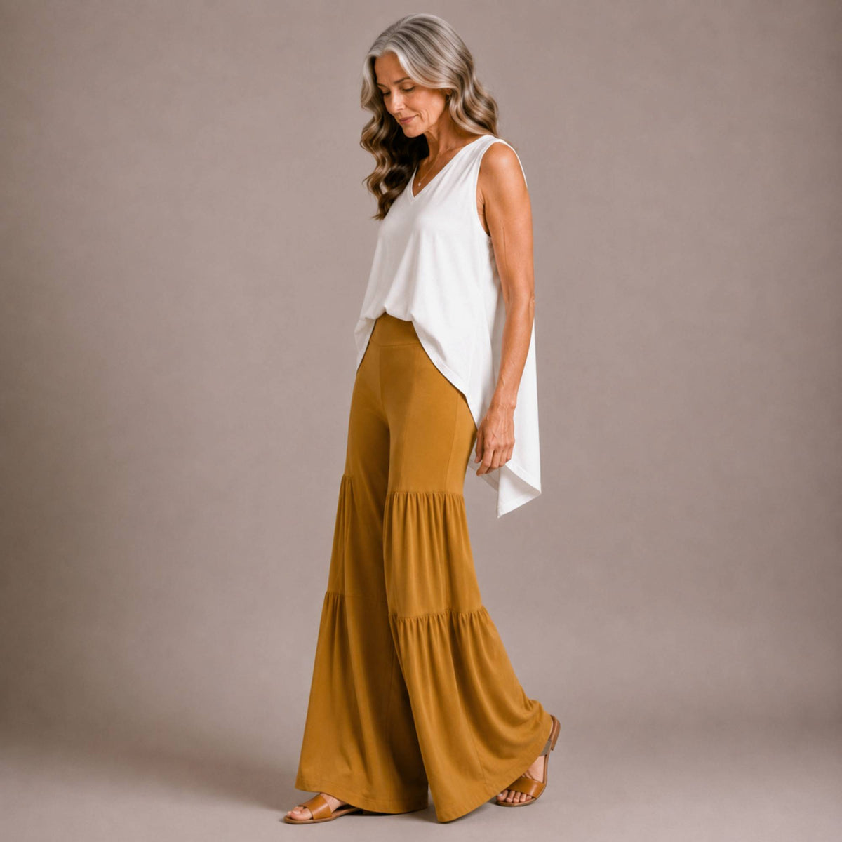 Tiered Wide Leg Palazzo Pants