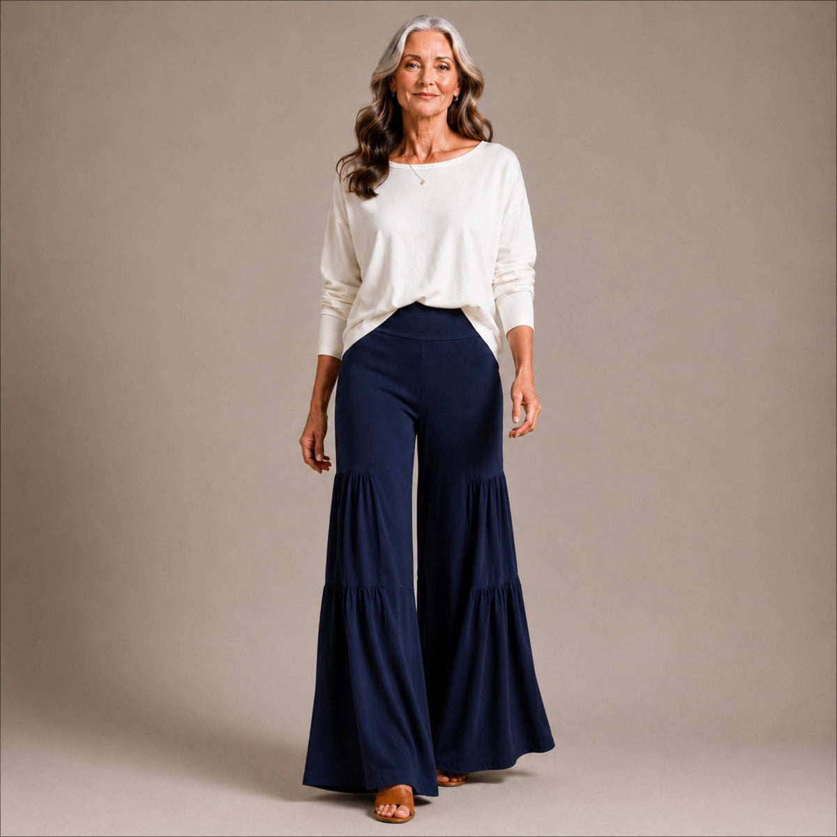 Tiered Wide Leg Palazzo Pants