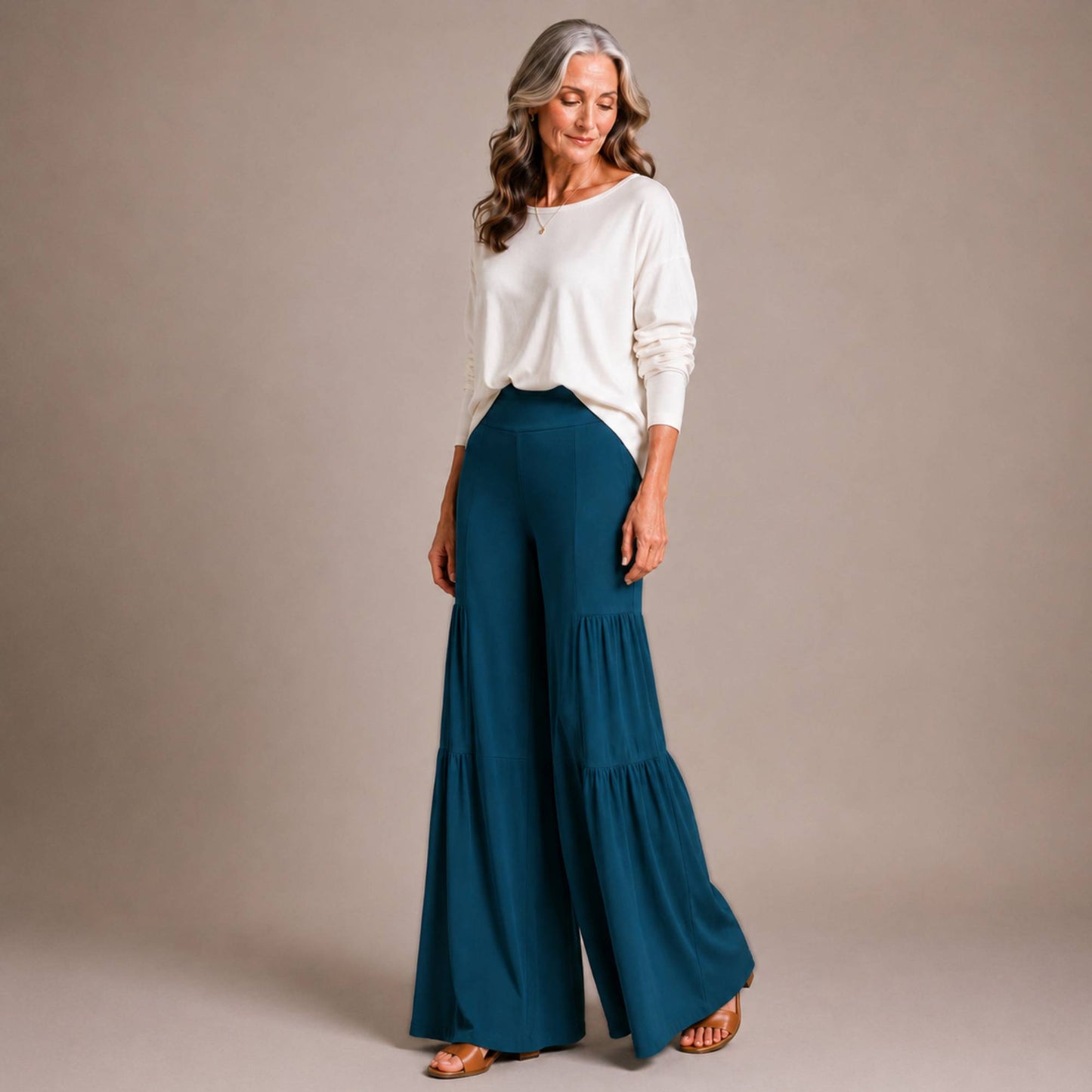 Tiered Wide Leg Palazzo Pants