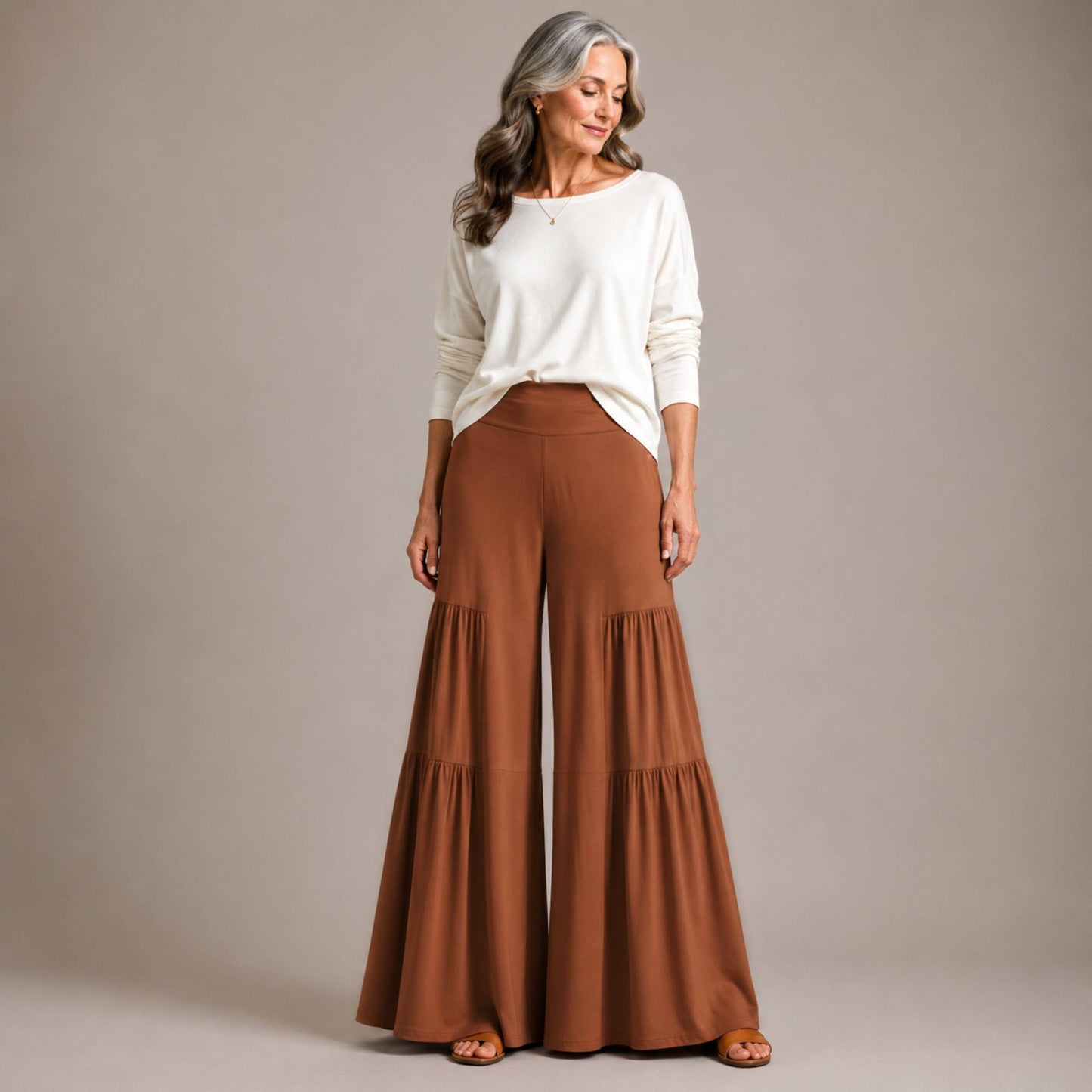 Tiered Wide Leg Palazzo Pants
