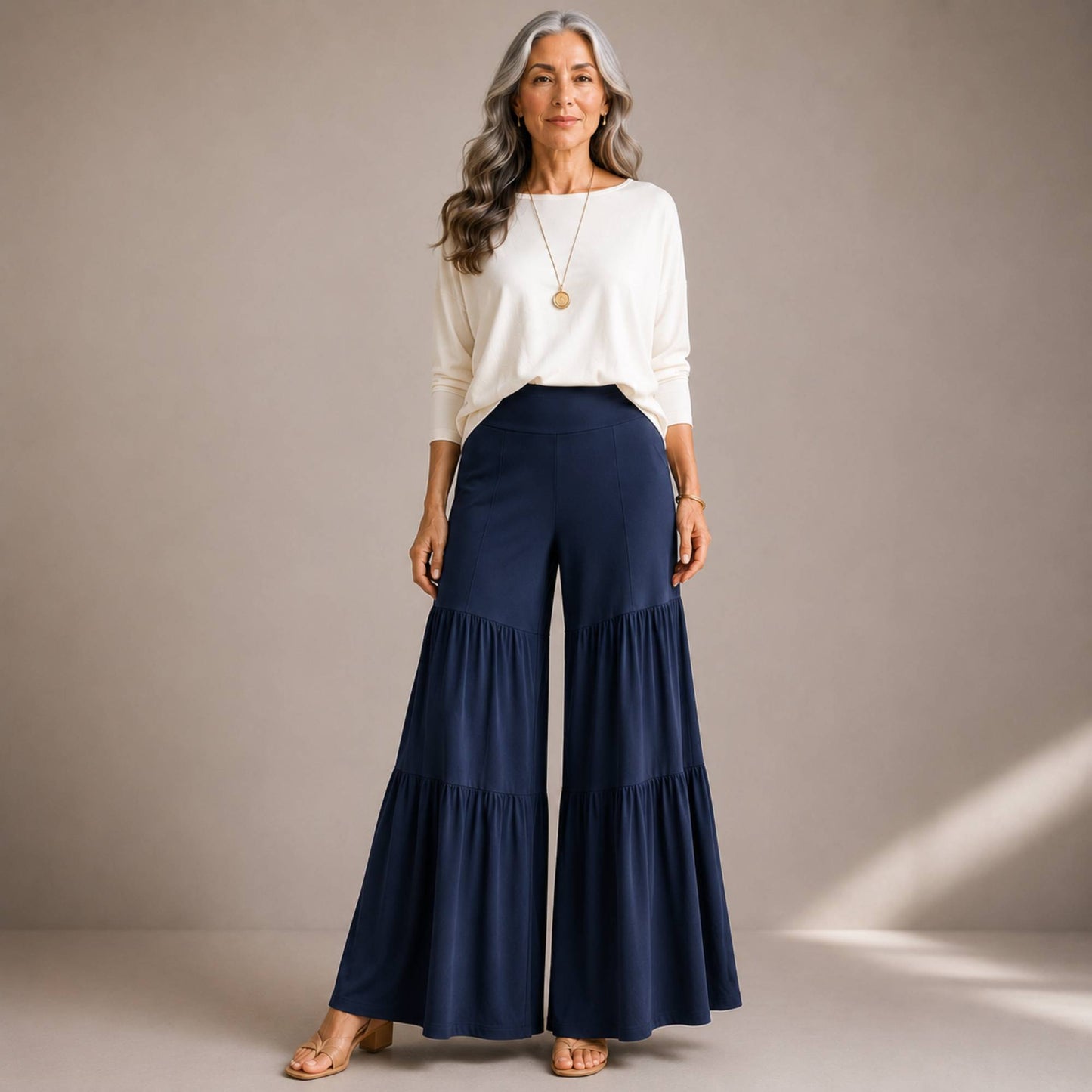 Tiered Wide Leg Palazzo Pants
