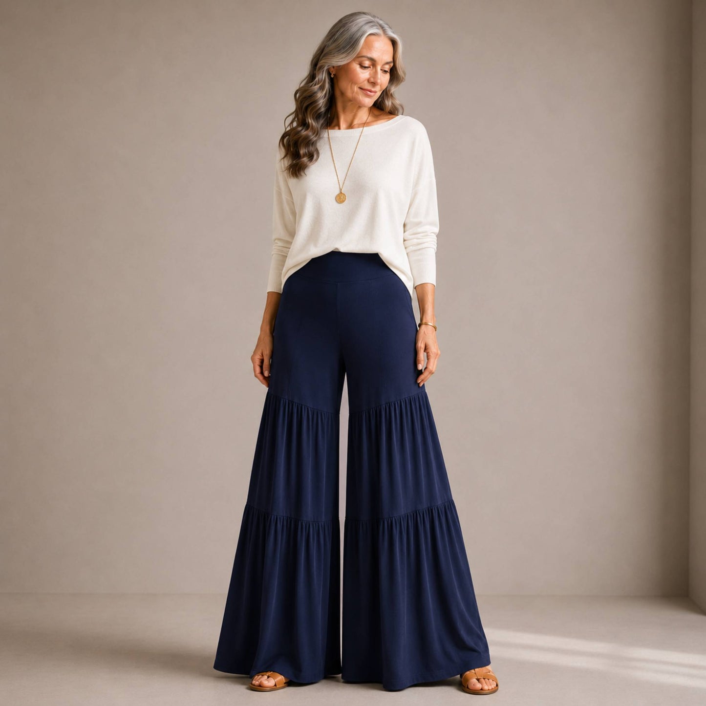 Tiered Wide Leg Palazzo Pants