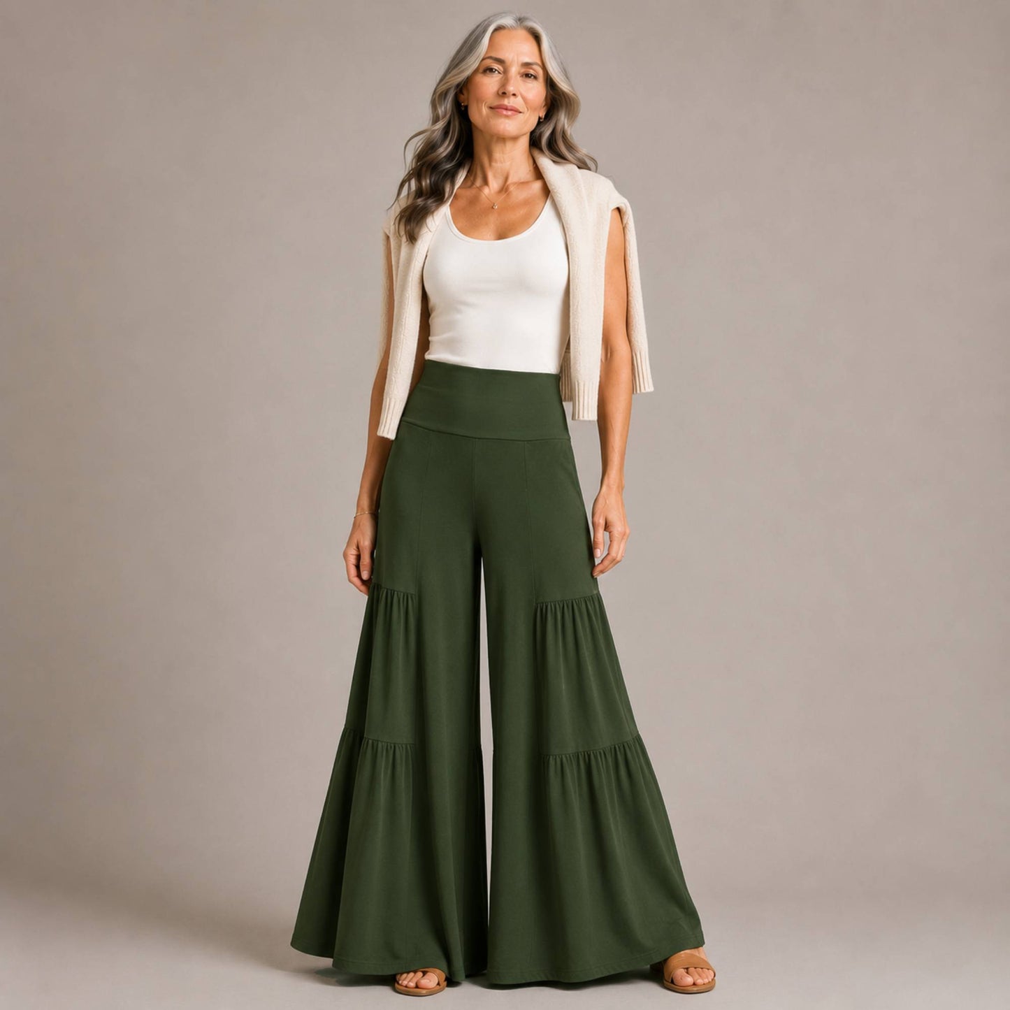 Tiered Wide Leg Palazzo Pants