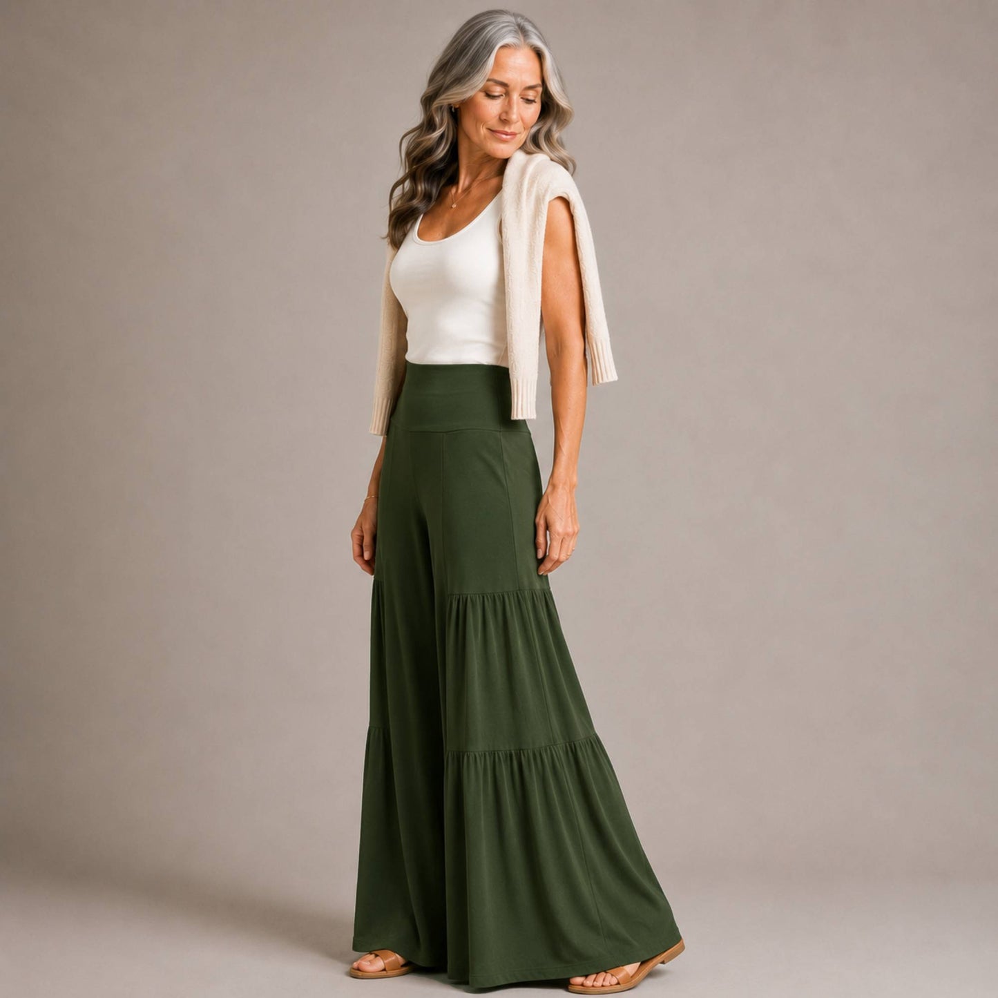 Tiered Wide Leg Palazzo Pants