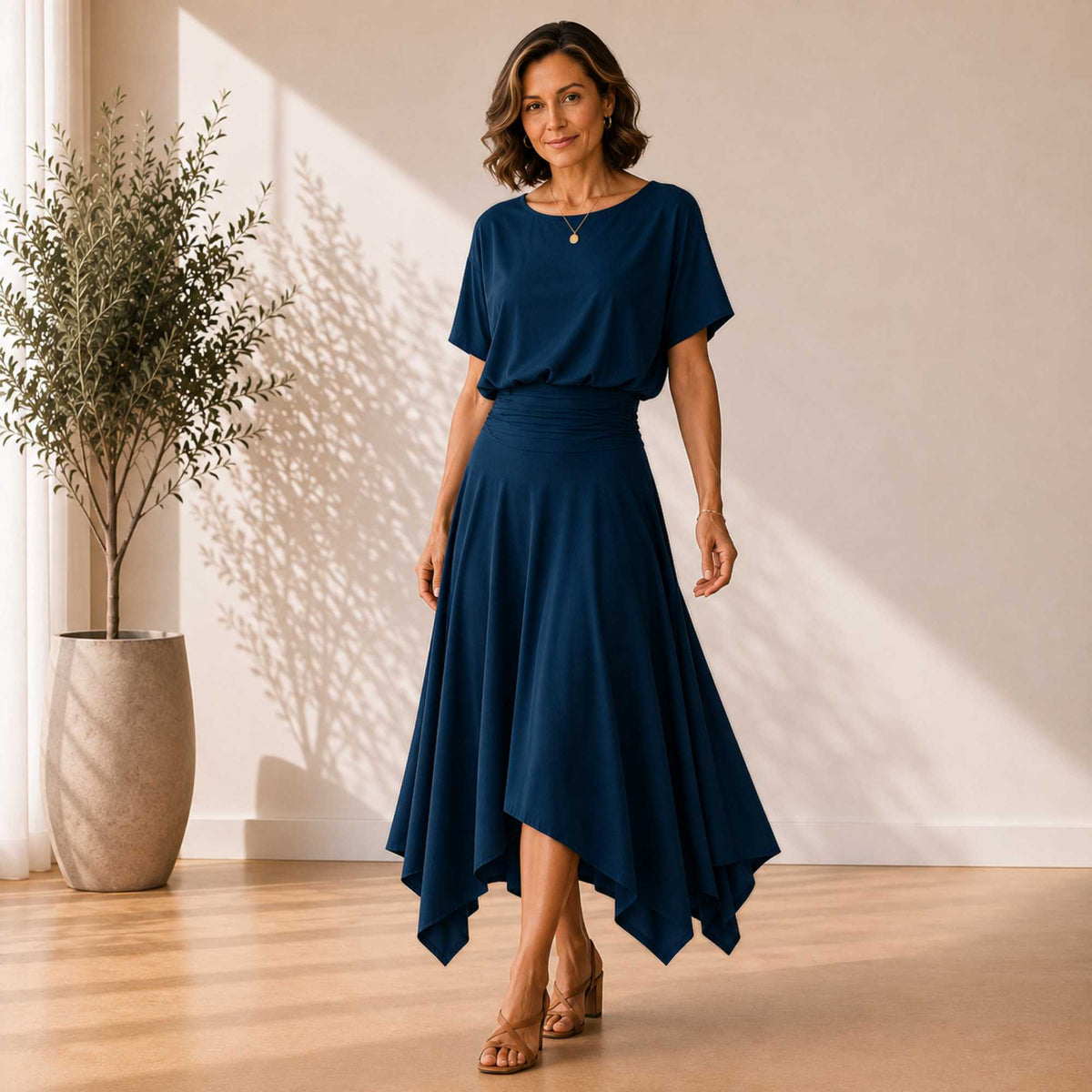Two Piece Hanky Hem Skirt Set