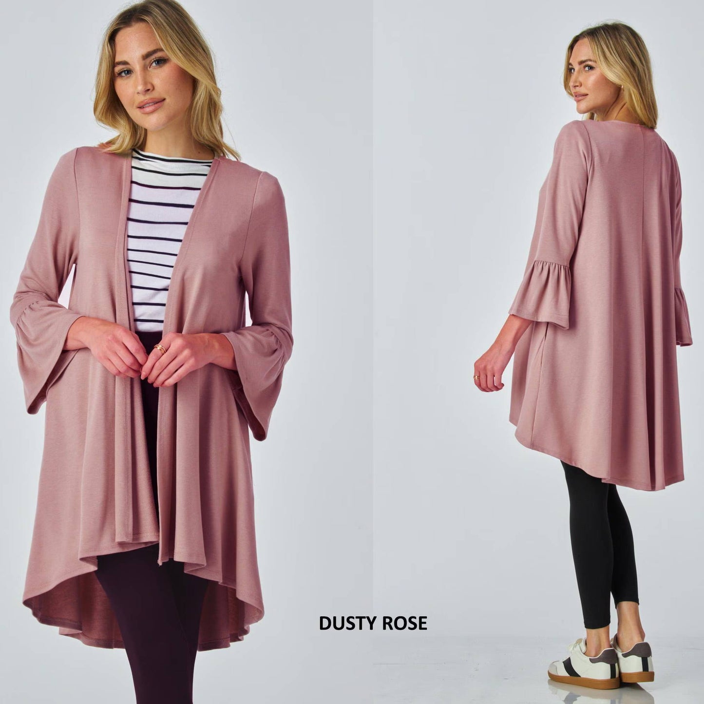 Flared Sleeve Cardigan with Pockets