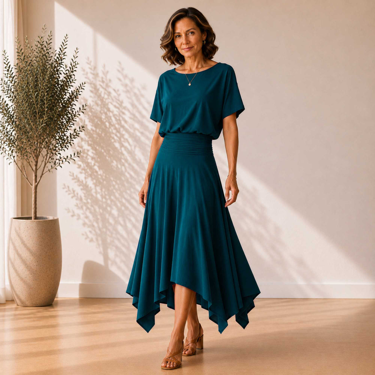 Two Piece Hanky Hem Skirt Set