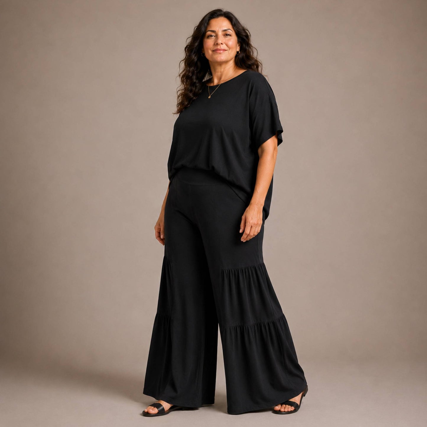 Tiered Wide Leg Palazzo Pants